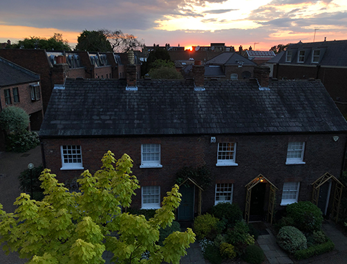 The sunset over Haygarth Place Wimbledon